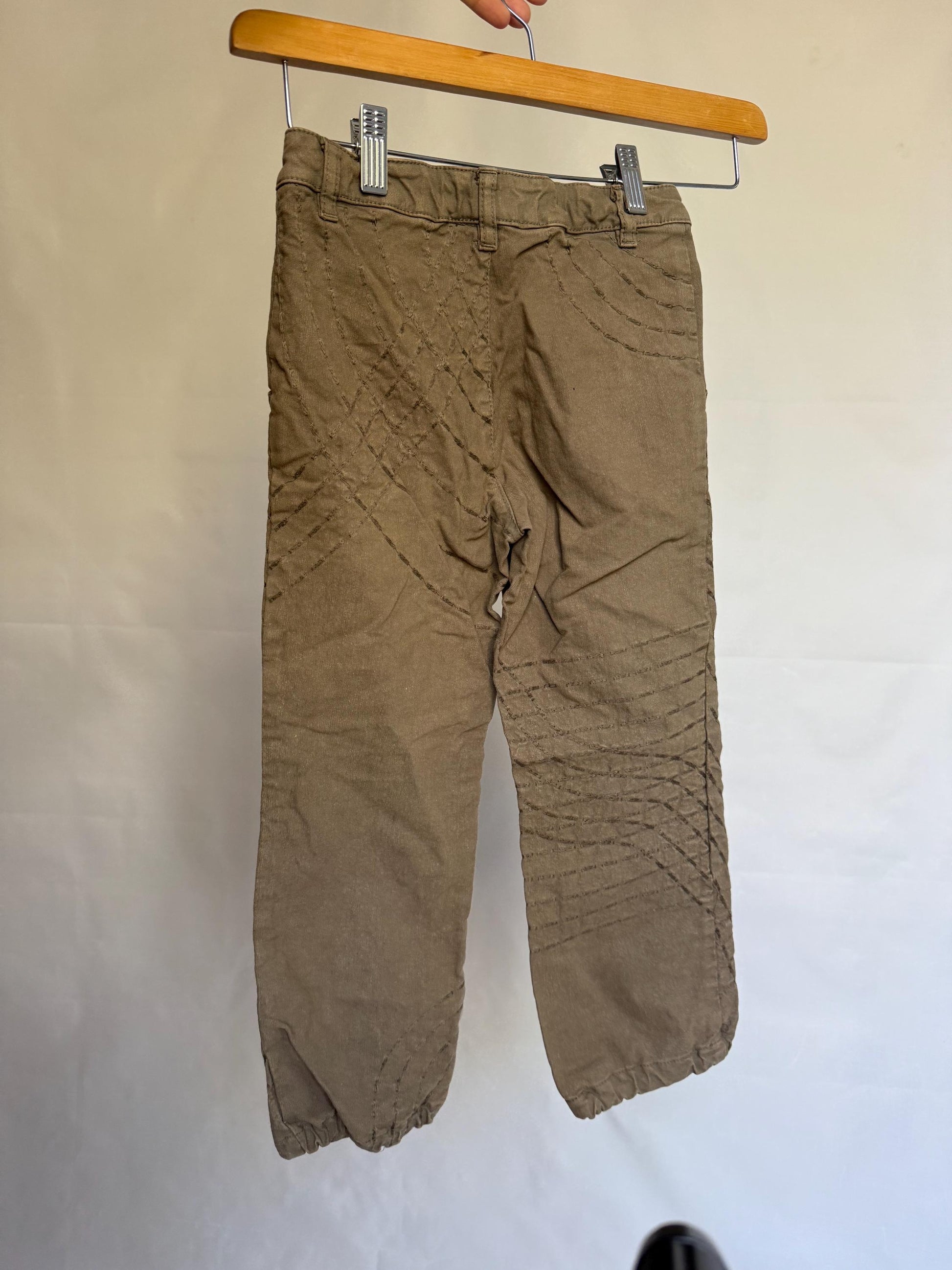 Braez brown pants, 100% cotton, regular fit, made in italy, casual streetwear style, Children Size 6, everyday comfort