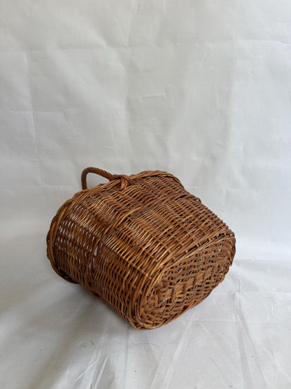 Natural Woven Rattan Basket — fabric close-up