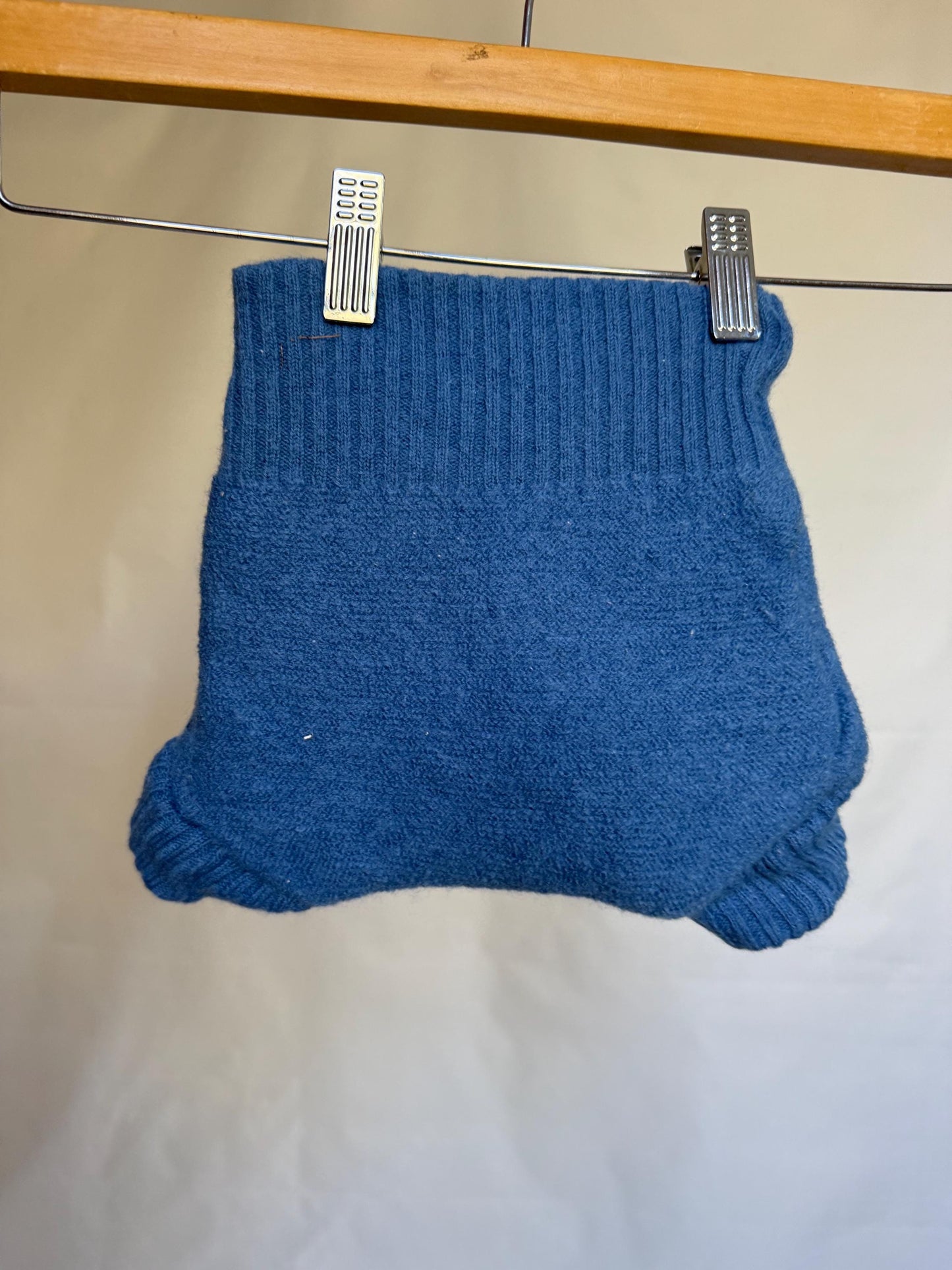 Blue Wool Washable Diaper Pants — detail