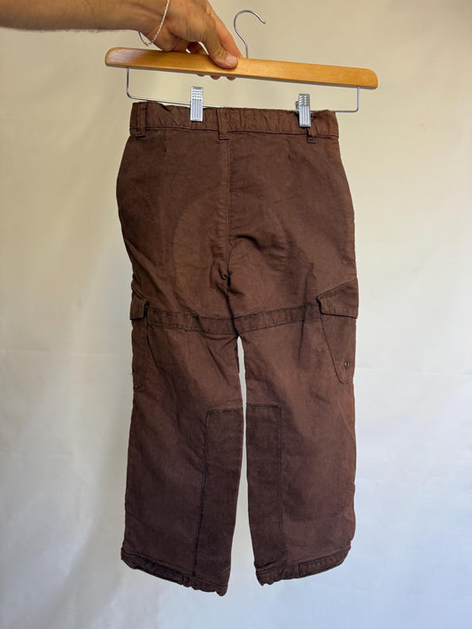 Braez brown cargo pants, 100% cotton, multiple pockets, utility style, vintage retro 90s, US S, outdoor adventure wear, size US 6 kids