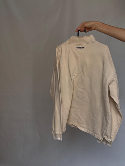 Reebok beige jumper, 100% cotton, loose oversized fit, US XL
