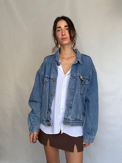Vintage Blue Denim Oversized Jacket — additional view 5