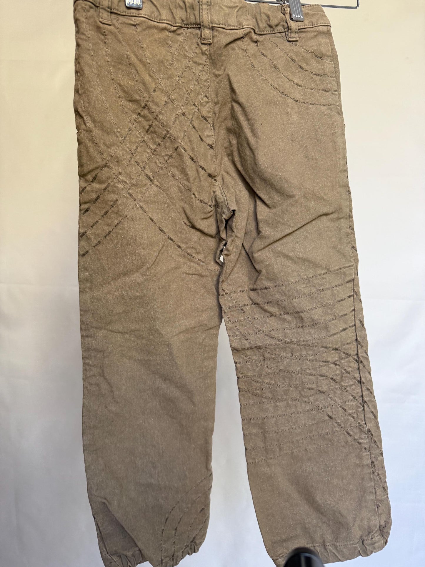 Braez brown pants, 100% cotton, regular fit, made in italy, casual streetwear style, Children Size 6, everyday comfort
