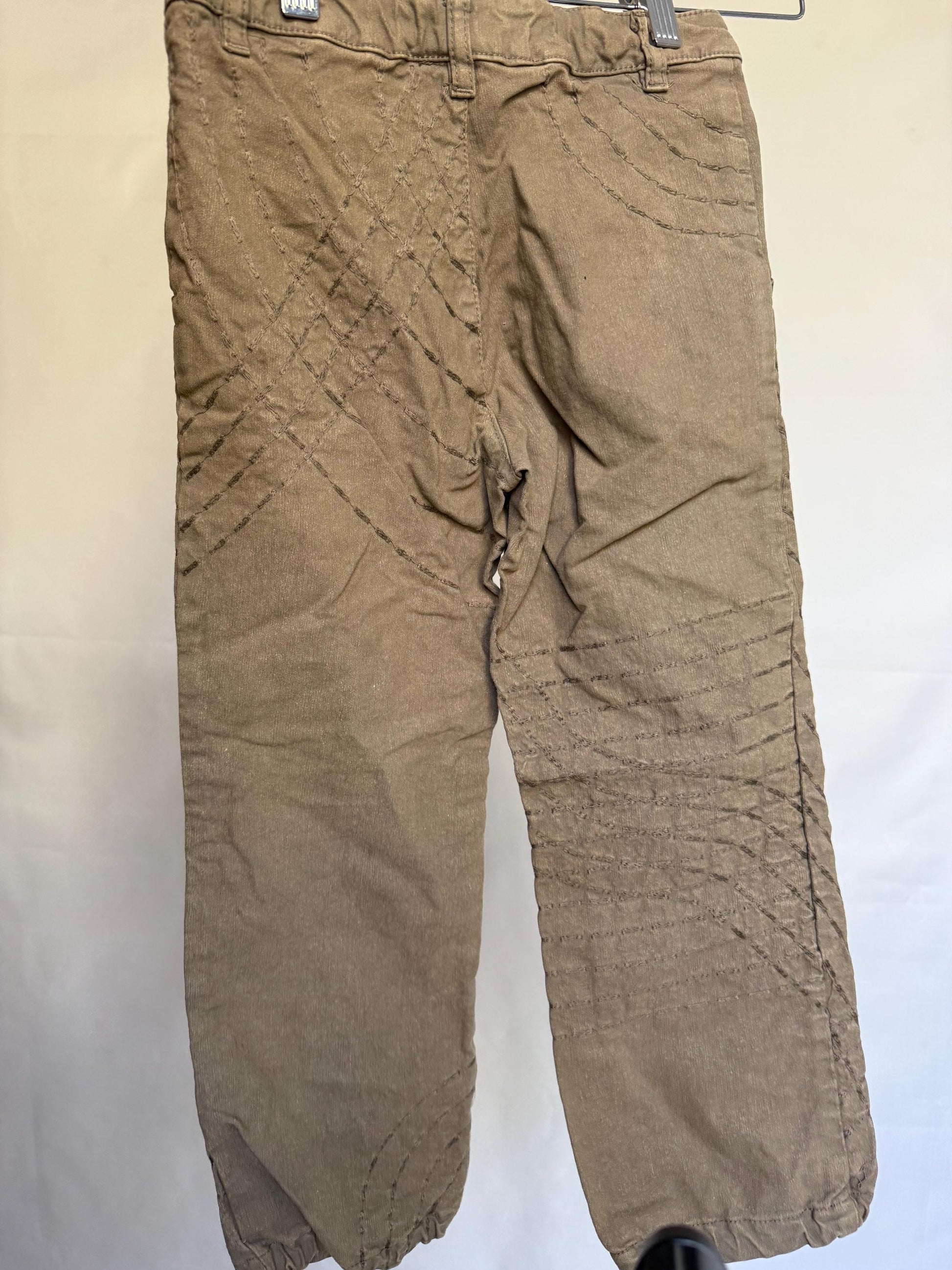 Braez brown pants, 100% cotton, regular fit, made in italy, casual streetwear style, Children Size 6, everyday comfort