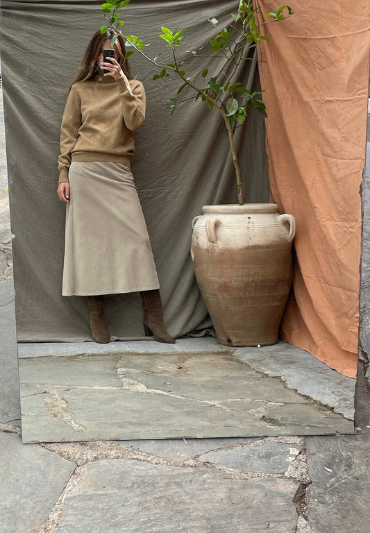 Light academia aesthetic jumper, Smart tan turtleneck jumper, Classic Wool Turtleneck Pullover in Tan