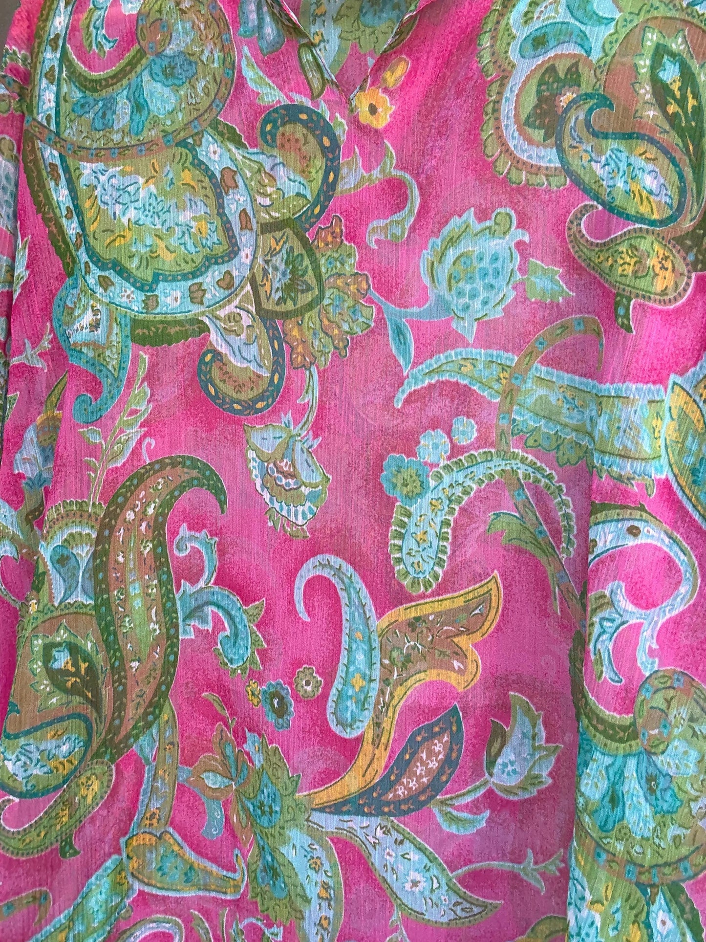 Vibrant paisley sheer dress with flowy fit, bohemian see through pool wear, Pool party outfit, Summer vacation beach style, US M