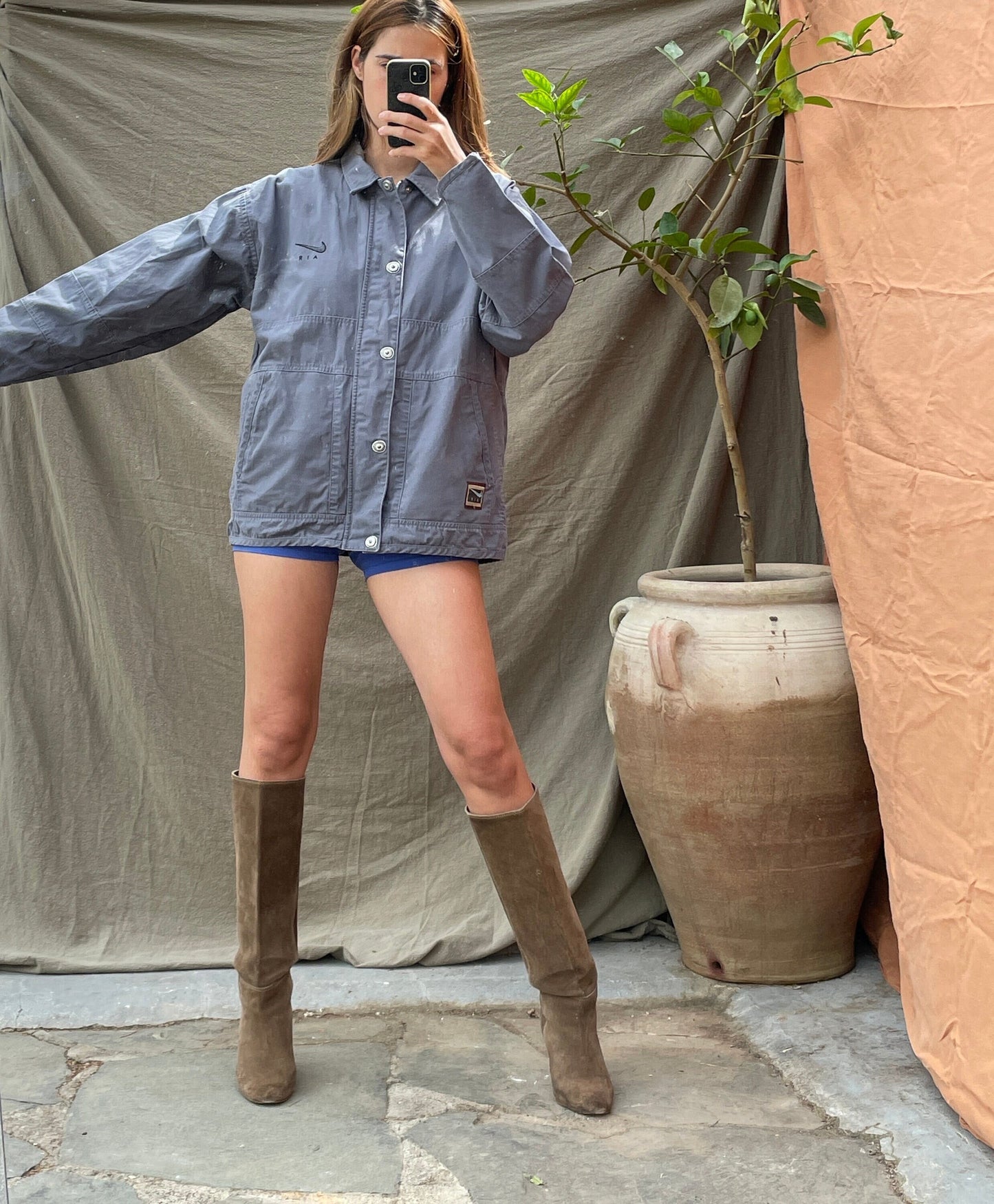 Vintage Nike Air Cotton Jacket M - 90s Retro Streetwear Zip-Up Coat, Urban Style 1990s Sportswear with Cozy Inner Pocket