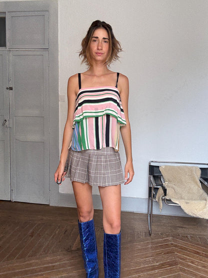 Silk Camisole With Colorful Stripes