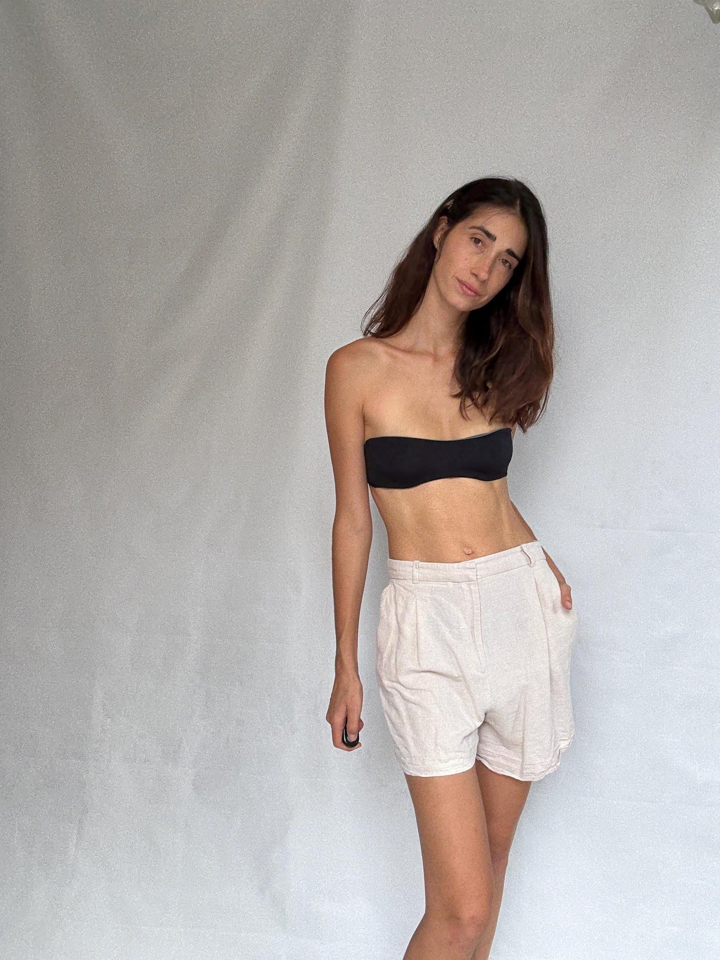 Vintage light beige shorts, earthy tone,US M, casual summer wear