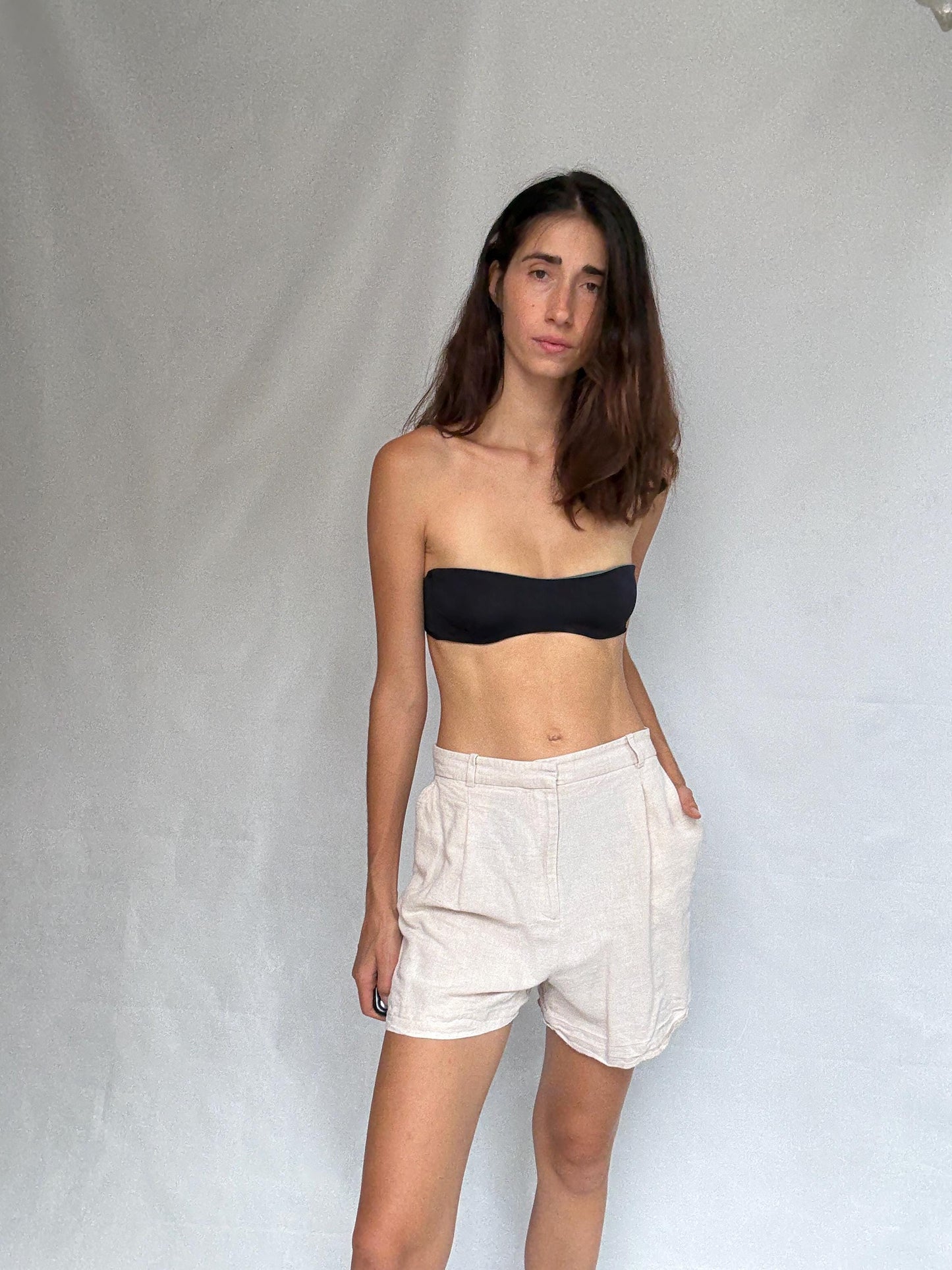Vintage light beige shorts, earthy tone,US M, casual summer wear