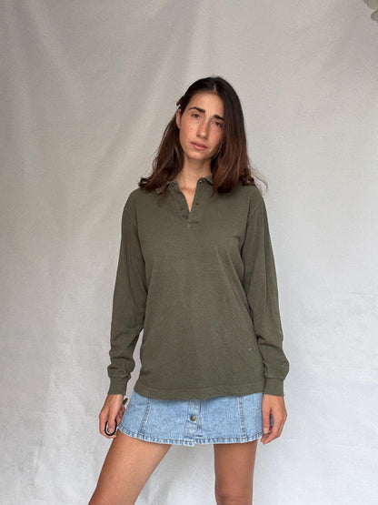 Vintage Moss Green Emidio Tucci Polo Shirt — additional view 12