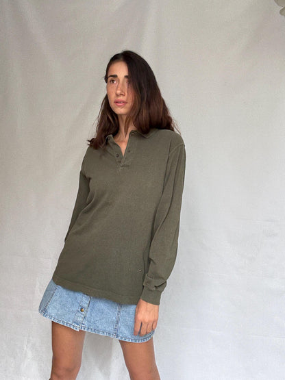 Vintage Moss Green Emidio Tucci Polo Shirt — additional view 10