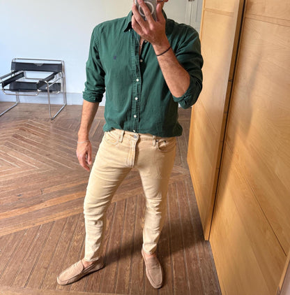 Vintage Levi's 512 Beige Tapered Jeans — back view
