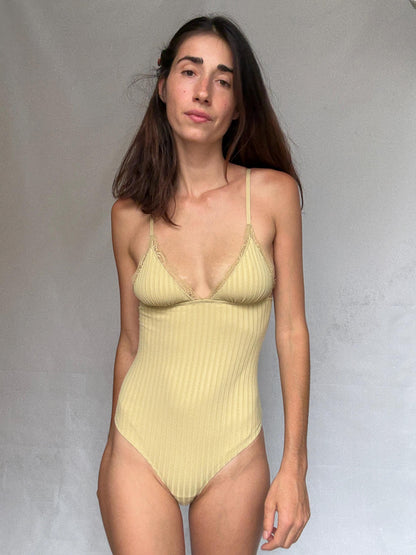 Yellow Lace Trim Lingerie Bodysuit — additional view 8