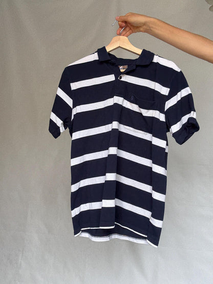 Nautical 80s Striped Cotton Polo Shirt — additional view 8
