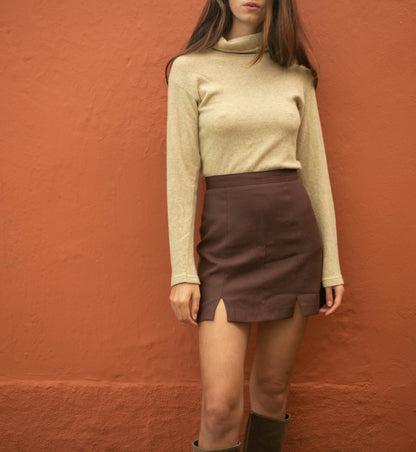 Earthy Yellow Lambswool Turtleneck Sweater