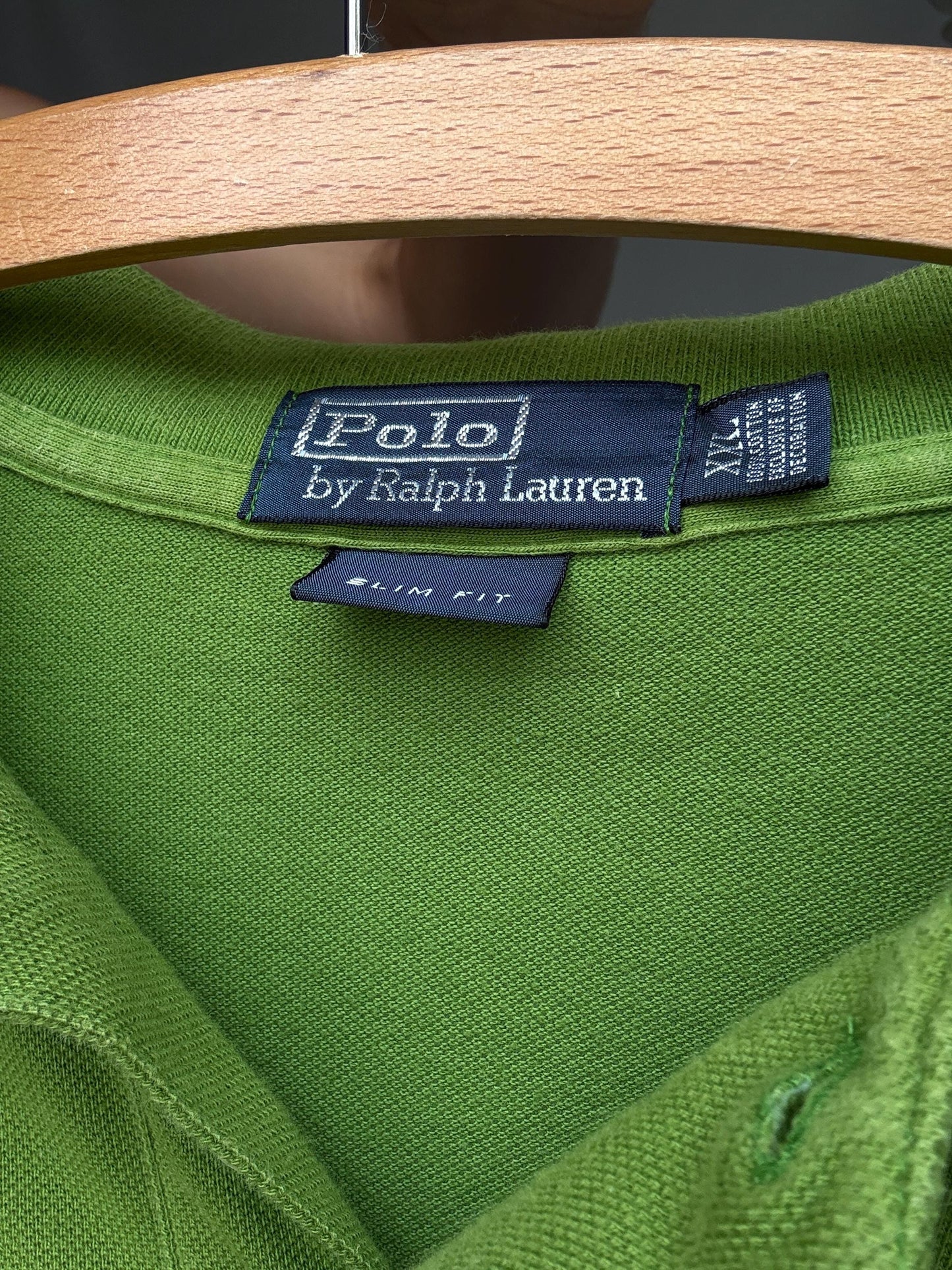 Ralph Lauren green long sleeve polo shirt, 100% cotton slim fit preppy Nicky Hilton Rothschild vibe, US XL, casual streetwear