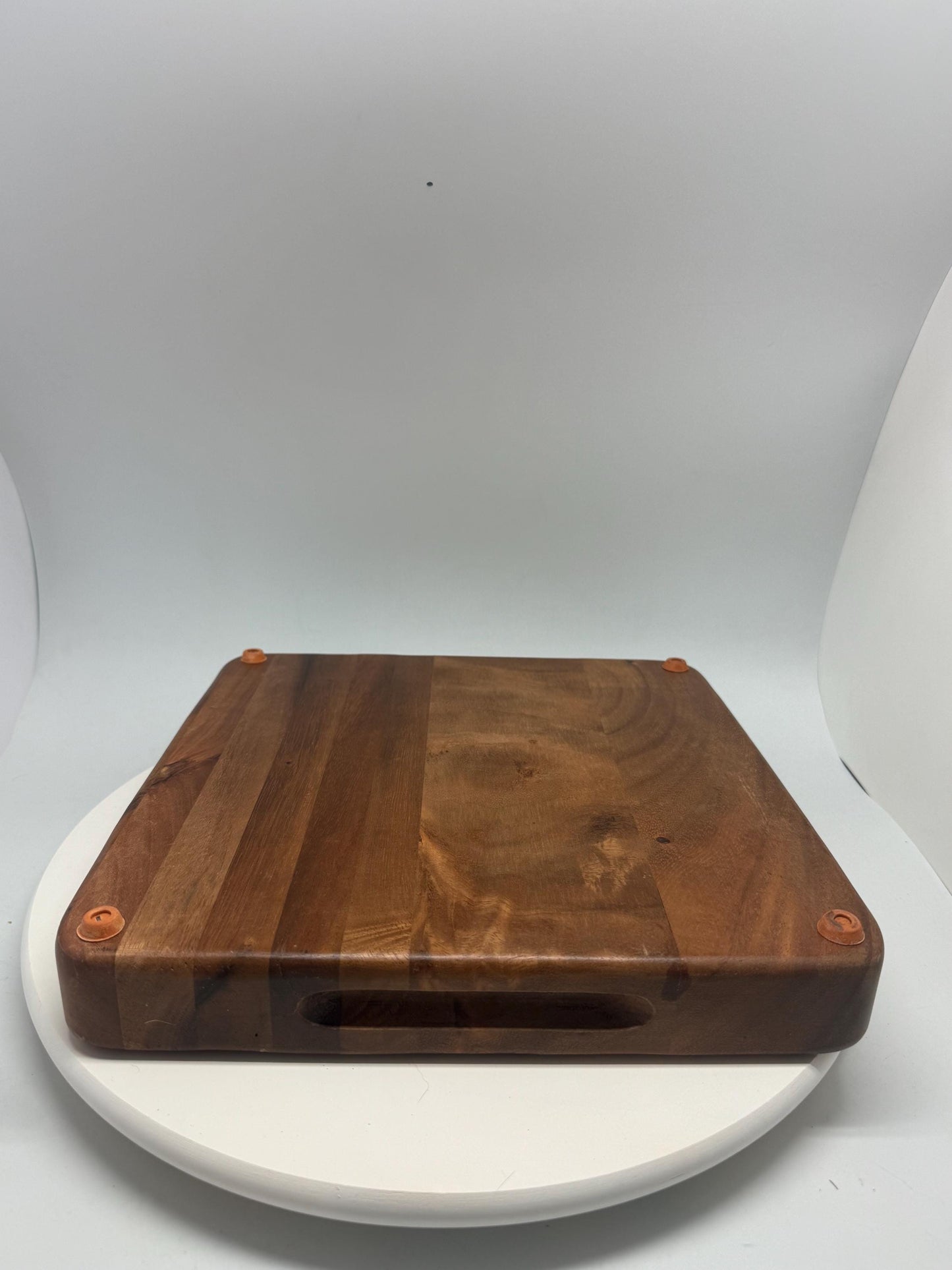 Vintage wood serving tray, rich natural wood with rounded edges, versatile compartments, retro 80s waldorf, artistic display