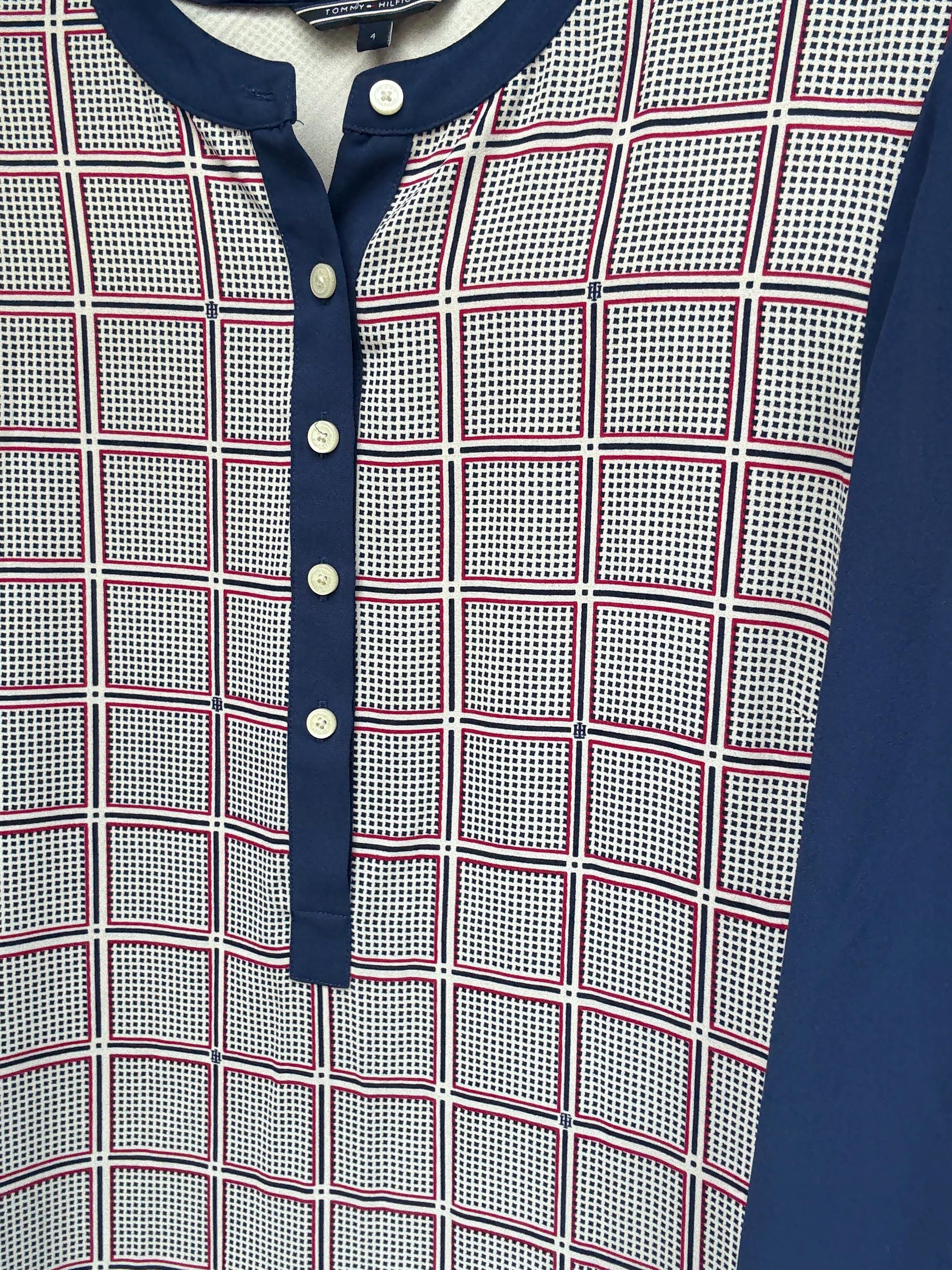 Tommy Hilfiger red and blue checkered dress, Lightweight summer dress, Loose fit casual streetwear, Size 4