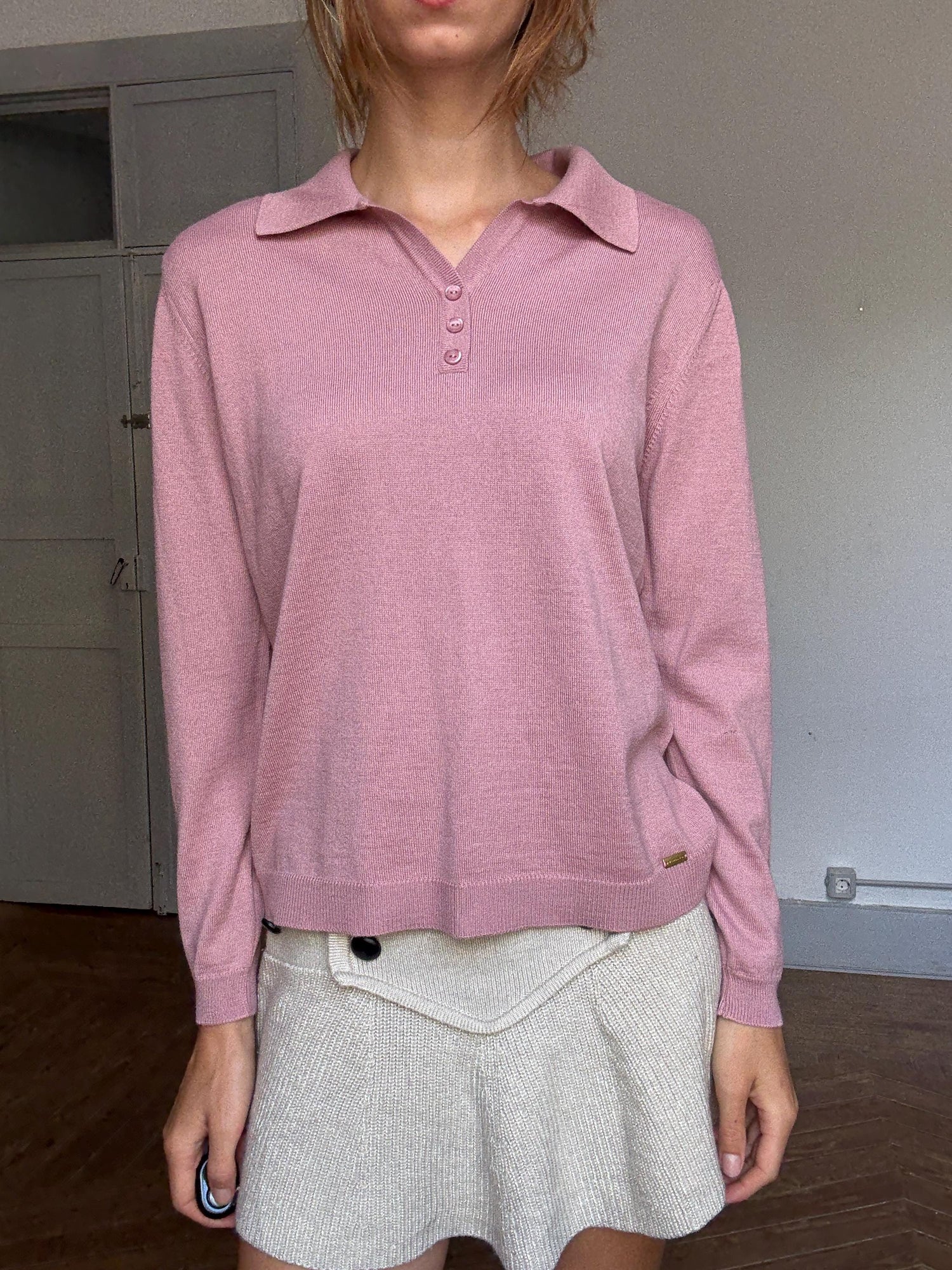 Viriato Dusty Rose Knit Jumper – Luxury Wool Blend, Made in Spain (Size M/L)