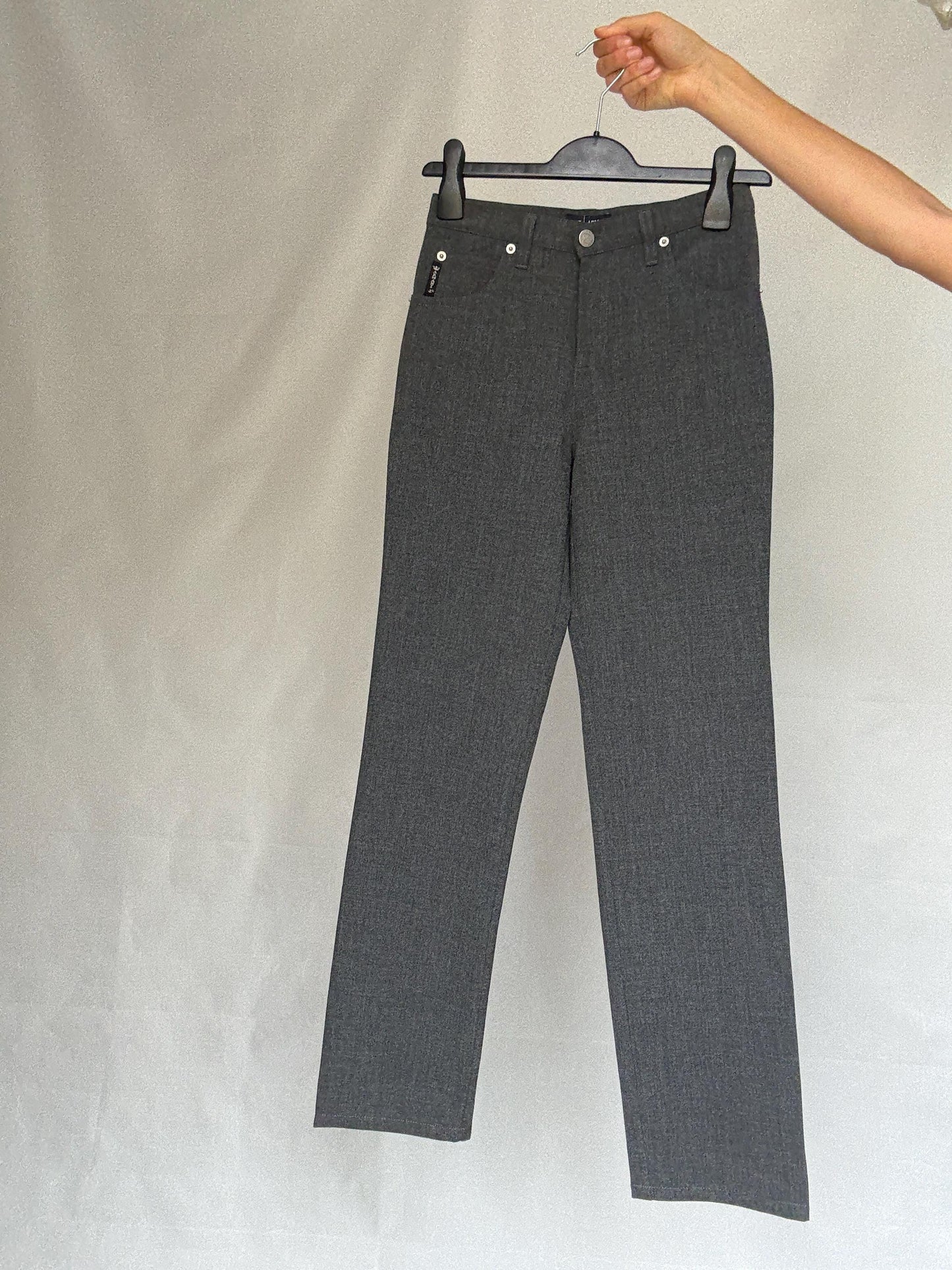Armani Jeans vintage grey pants, comfort fit minimalist chic trousers, US XS, Luxury made in Italy designer pants