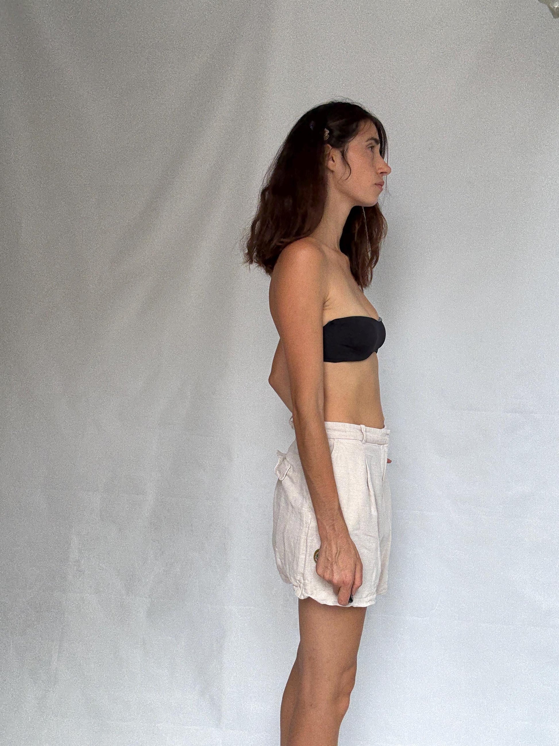 Vintage light beige shorts, earthy tone,US M, casual summer wear