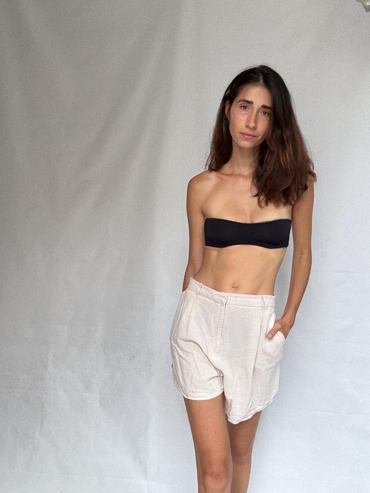 Vintage light beige shorts, earthy tone,US M, casual summer wear