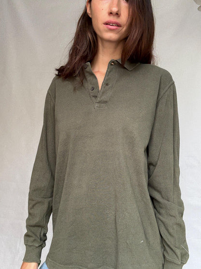 Vintage Moss Green Emidio Tucci Polo Shirt — additional view 6