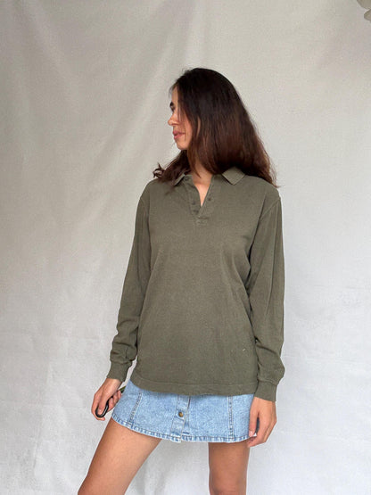 Vintage Moss Green Emidio Tucci Polo Shirt — additional view 11