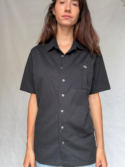 Vintage Black Lacoste Polo Shirt — back view