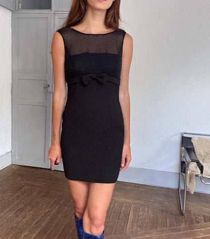 Vintage Pronovias Black Mini Dress