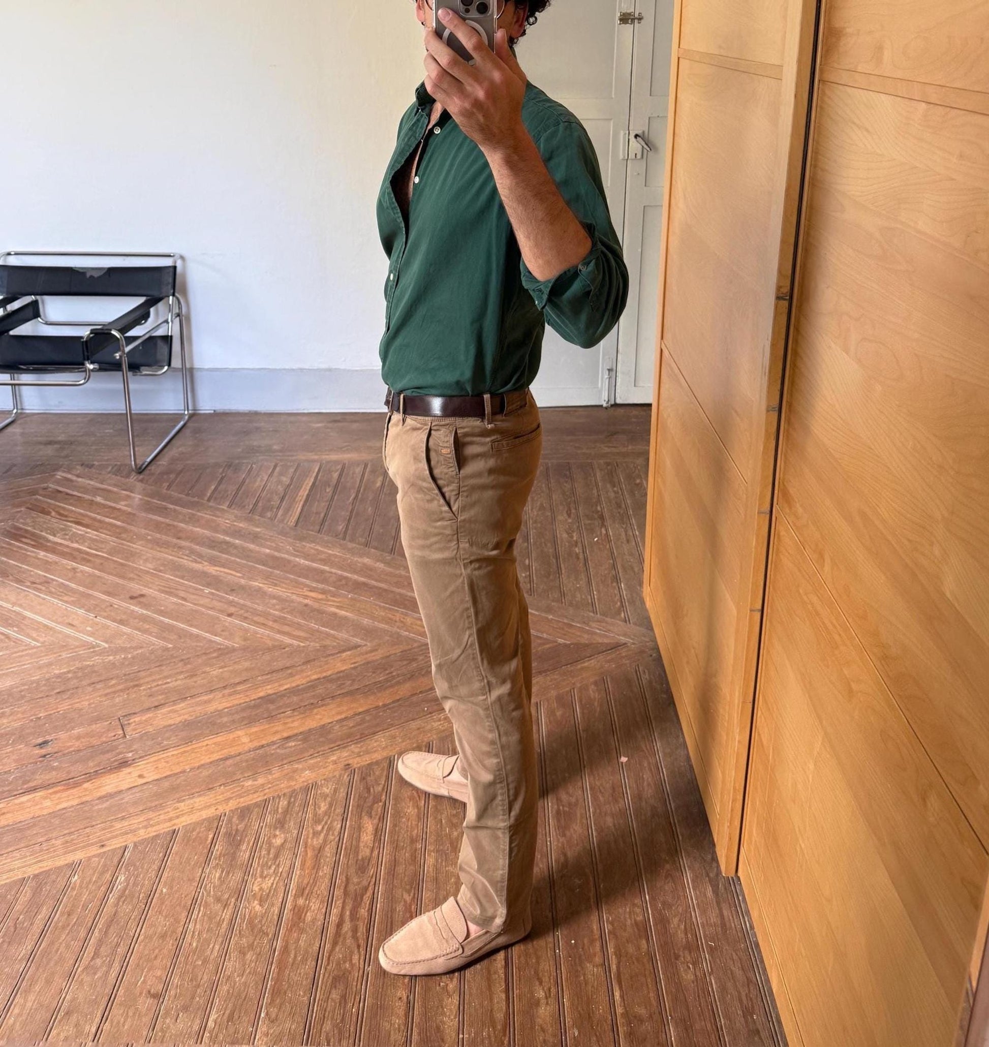 vintage Hugo Boss trousers brown cotton pants BOSS Orange straight leg smart casual tailored menswear EU 44 US 34