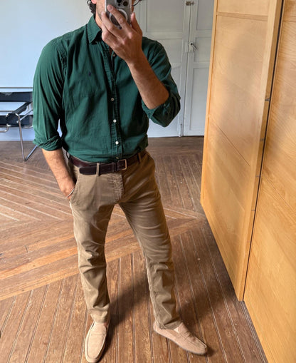 Brown Cotton BOSS Orange Trousers for Men