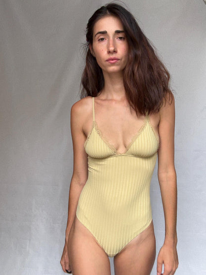 Yellow Lace Trim Lingerie Bodysuit — additional view 14