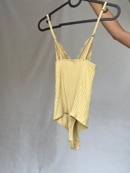 Yellow Lace Trim Lingerie Bodysuit — additional view 18