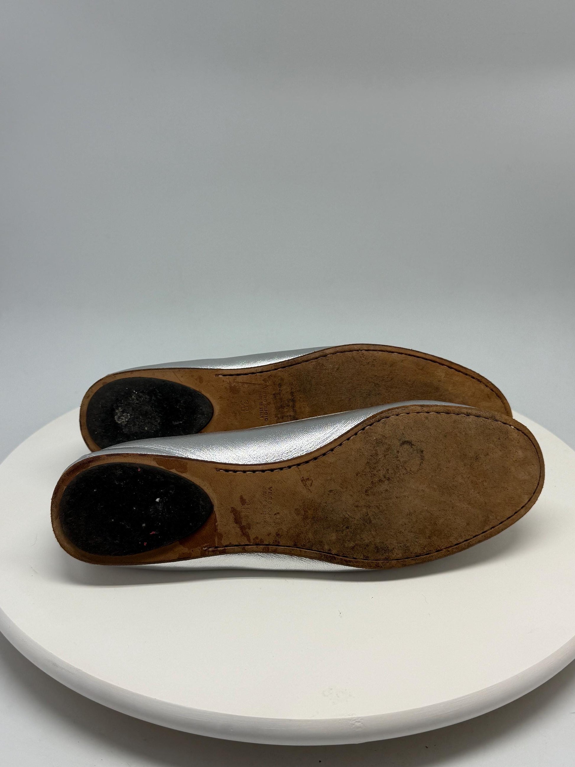 Dolce & Gabbana silver loafers, genuine leather, made in italy, slip on style, vintage old money aesthetic, US 7.5, EU 38