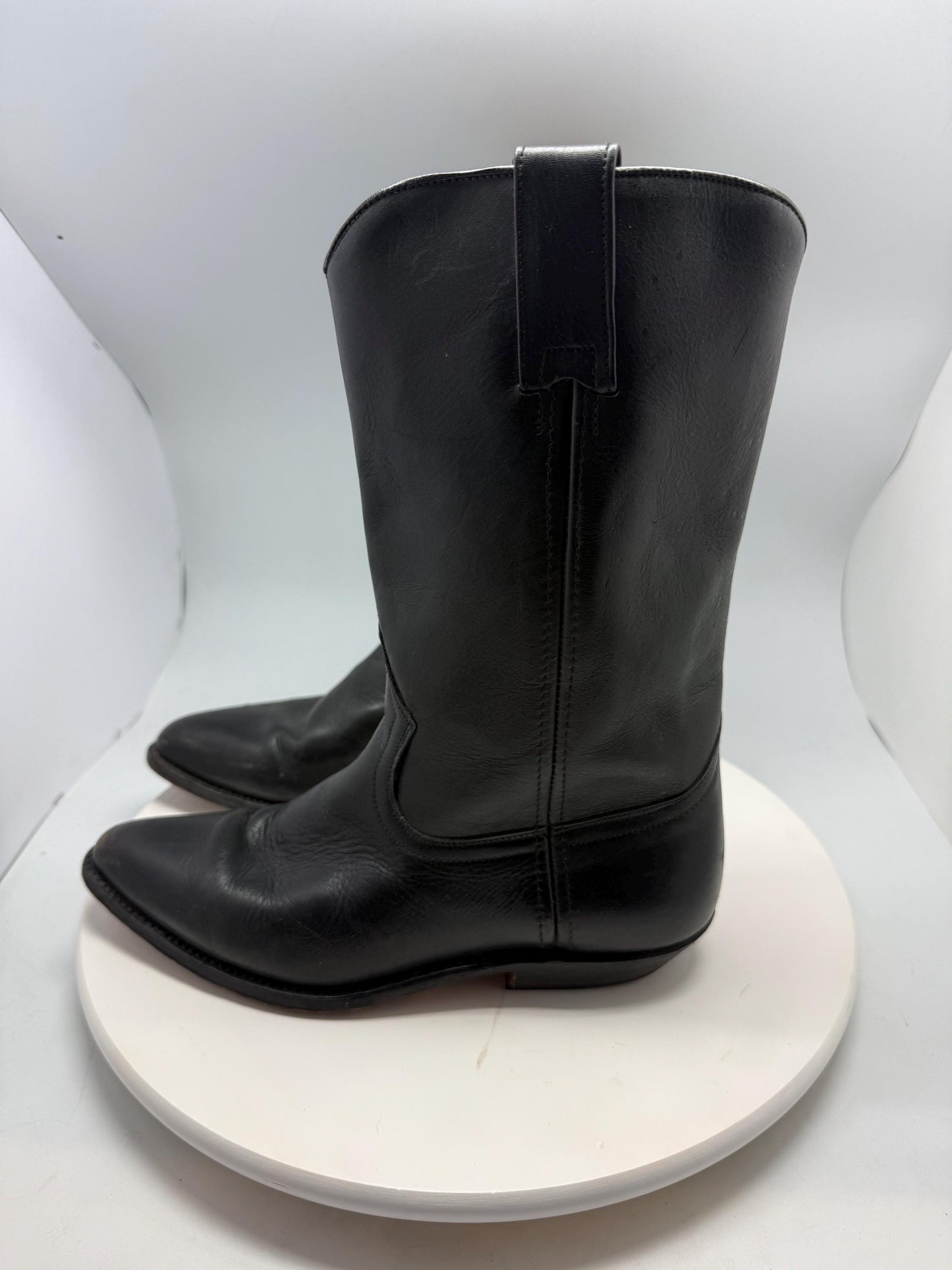Sendra handcrafted black leather cowboy boots, genuine leather, Western silhouette, retro 70s, Sofia Richie, Grainge vibe, US 8.5 EU 41