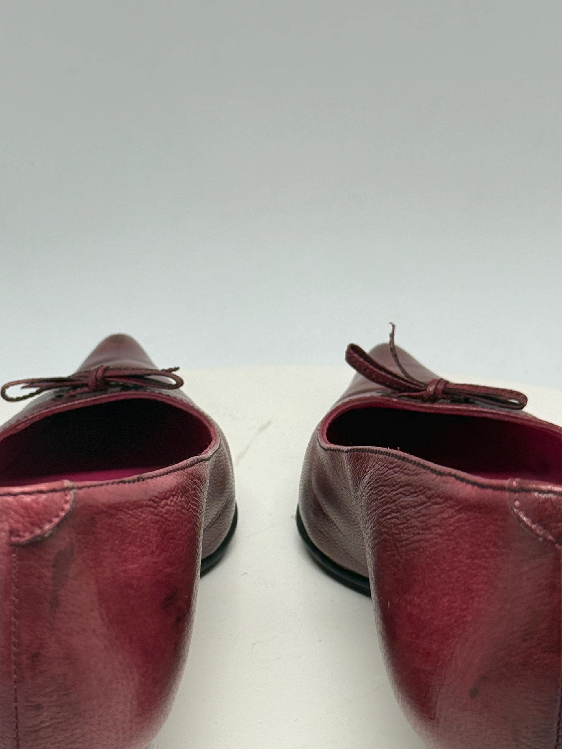 Burgundy Genuine Leather Pointed Toe Heels — additional view 5