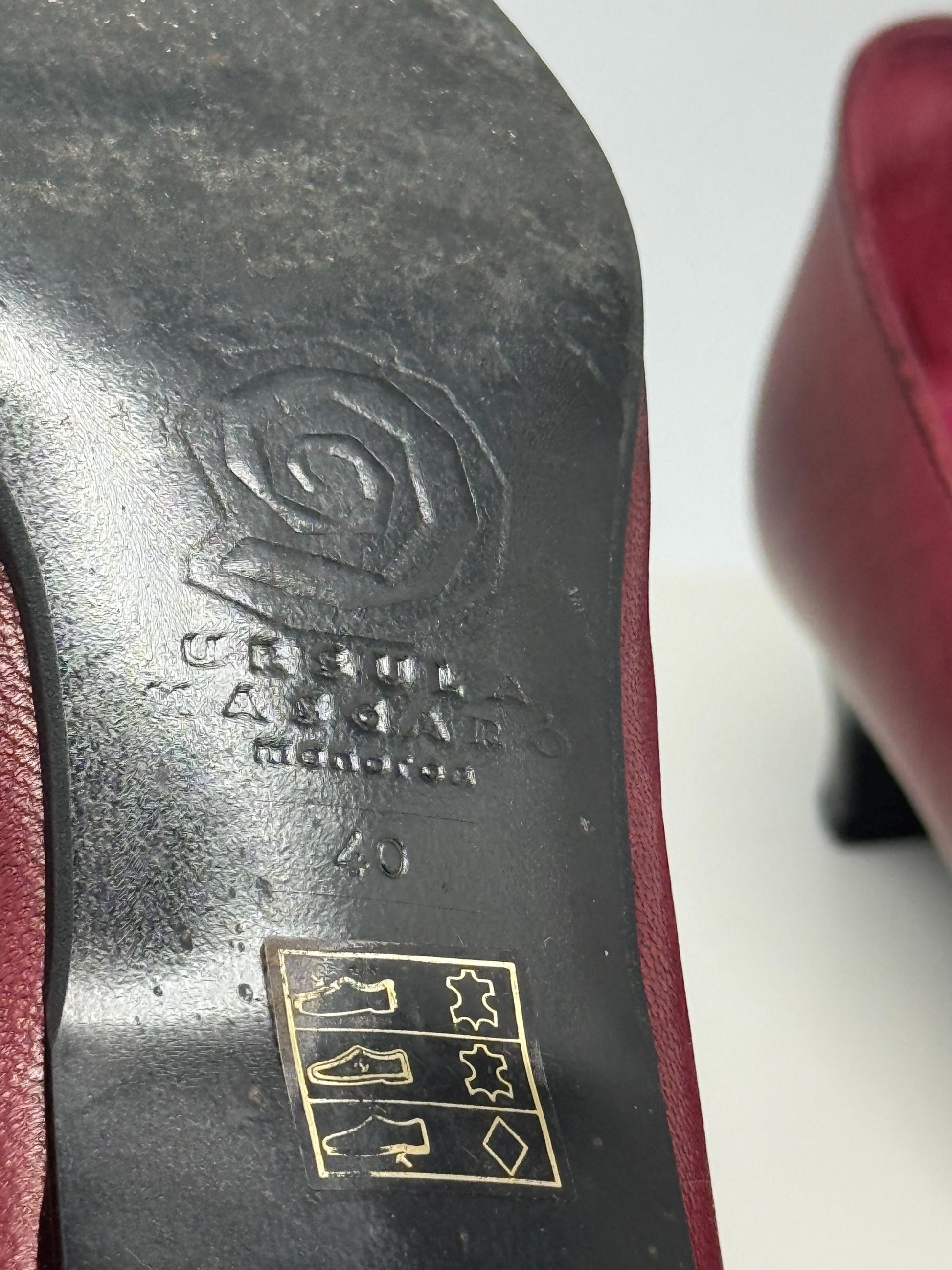 Burgundy Genuine Leather Pointed Toe Heels — additional view 10