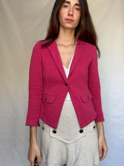 Marella Pink Cotton-Wool Blend Blazer — additional view 9