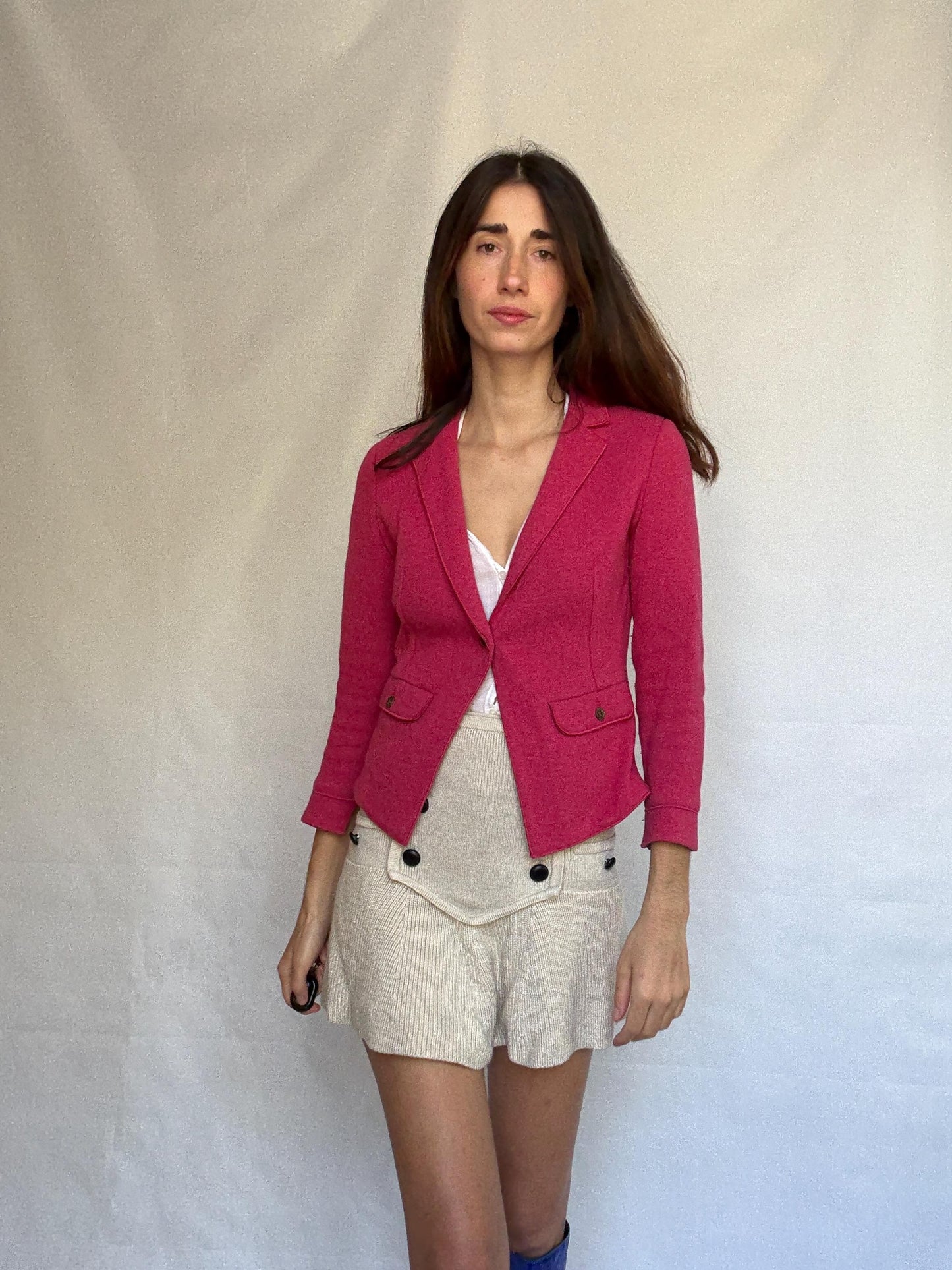 Marella Pink Cotton-Wool Blend Blazer — additional view 8