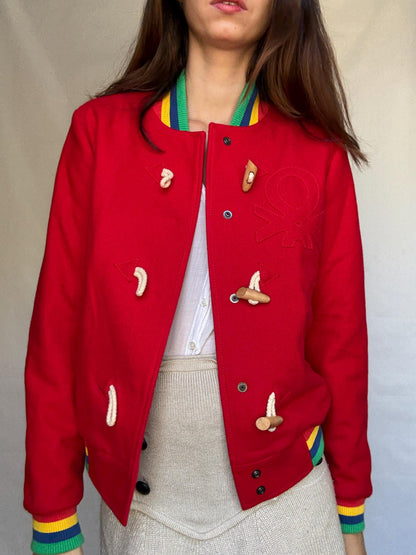 Retro 80s Red Cotton Jacket — additional view 5