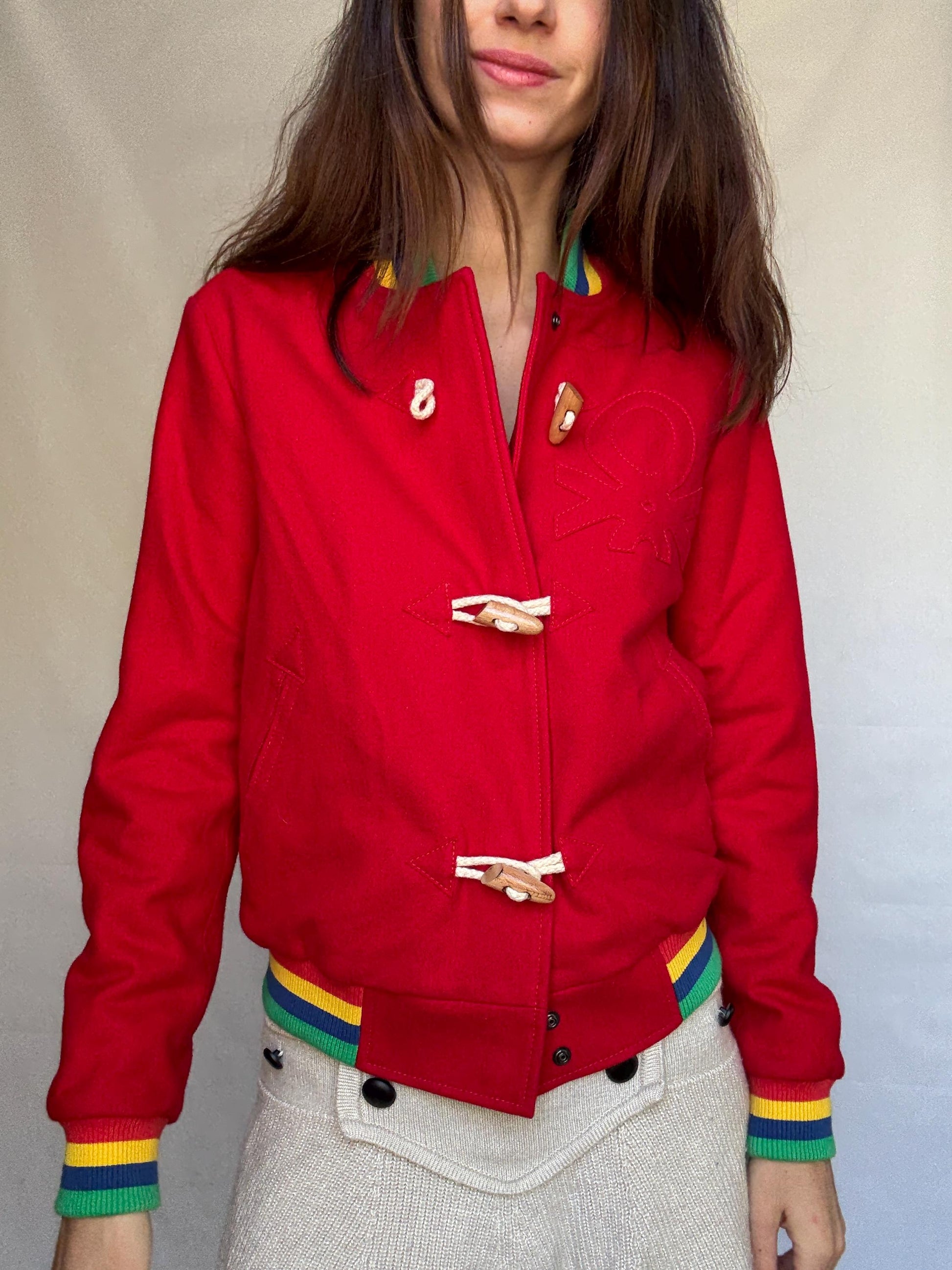 Retro 80s Red Cotton Jacket — additional view 9