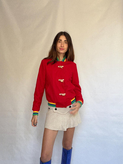 Retro 80s Red Cotton Jacket — additional view 12