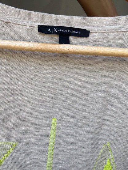 Beige Cotton Cardigan with Ribbed Detailing — additional view 20