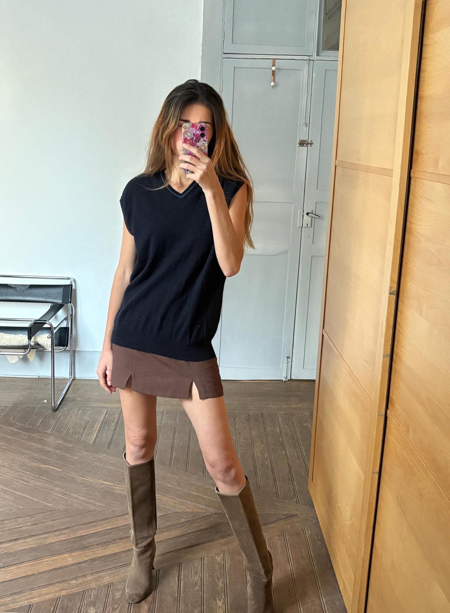 Luxurious Vintage wool sweater vest, Dark Academia style gilet,