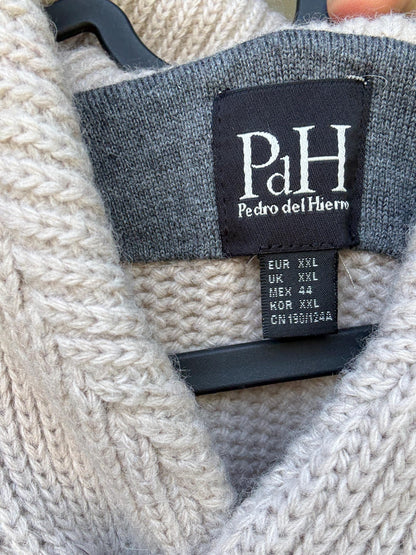 Beige Wool Blend Knitted Jacket with High Collar — additional view 12