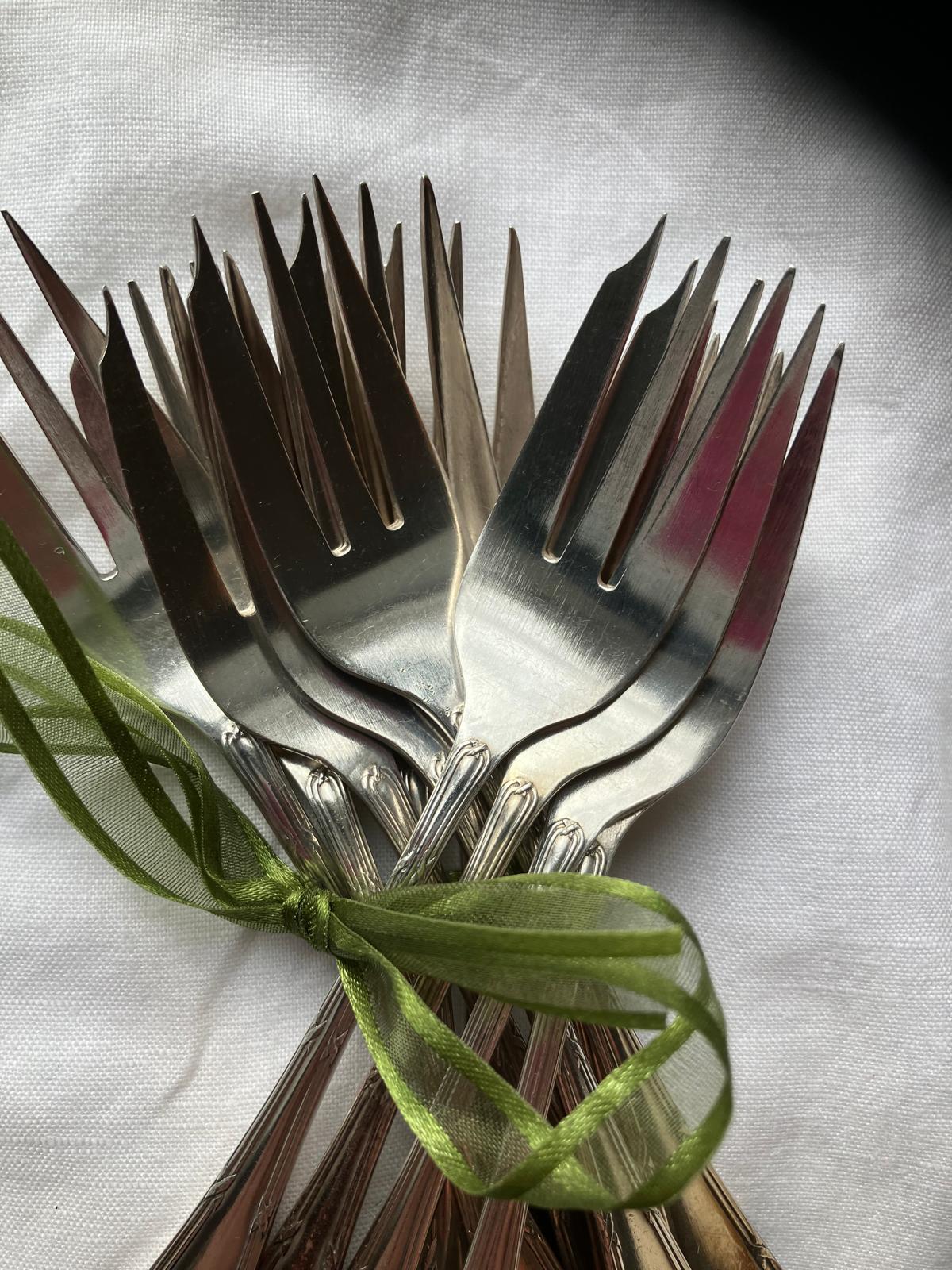 Antique French Silver-Plated Dessert Forks Set — additional view 5
