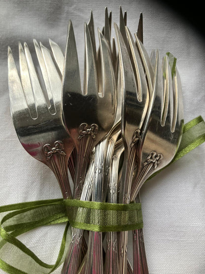 Antique French Silver-Plated Dessert Forks Set — additional view 9