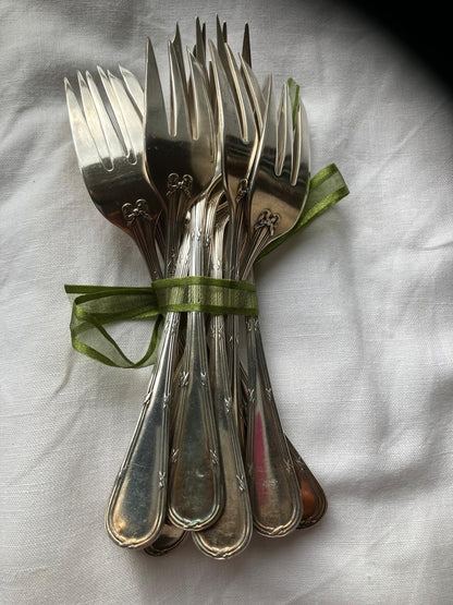 Antique French Silver-Plated Dessert Forks Set — additional view 7